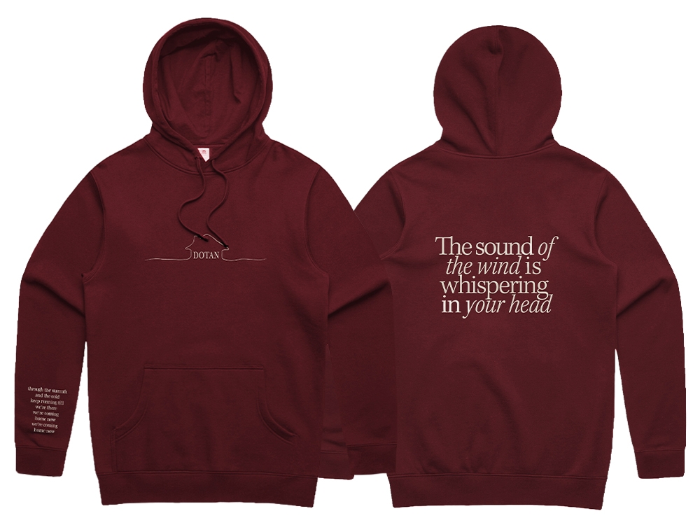 The sound of the wind hoodie burgundy
