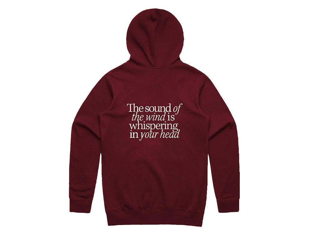 The sound of the wind hoodie burgundy
