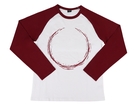 Raglan T-shirt White / Burgundy